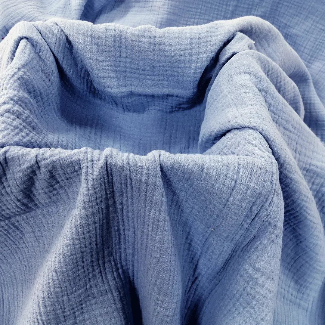 Wholesale 100% Cotton Organic Muslin Double Layer Baby Eco Friendly Garment Crepe Double Gauze Fabric