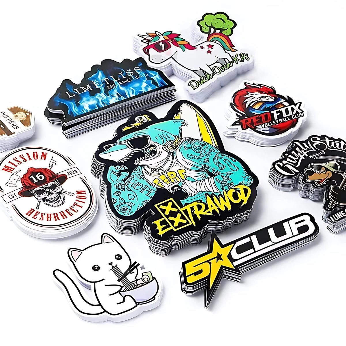 Custom Printing Die Cut Vinyl Stickers Adhesive Waterproof PVC Label Company Logo Design Cartoon Stickers