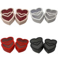 In Stock (custom Accepted) Pvc Window Set of 2 Double Heart Flower Gift Box Heart Flower Box Packing Box Gift for Gift Packing
