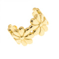 Gemnel Minimalist 925 Sterling Silver 18k Yellow Gold Flower Single Ear Cuff Women Earring