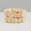 Trendy Gold Rose Gold Solid Cat Pet Animal Dog Collars with Custom Engraved Name