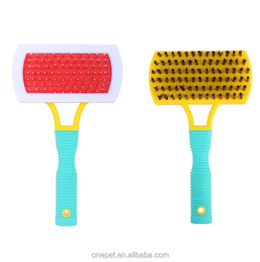 Stainless Steel Needle for Pet Hair Remover Brush Double Side Cat Hair Knot Comb for Grooming Rubber Cat Dog Animal