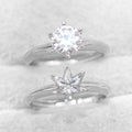 Sterling Silver 6.5mm/1 Carat Semi Mount Ring Frame Blank Moissanite Diamond Setting Base Without Center Stone Inlay for DIY