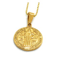 18K Gold Plated St. Benedict Pendant Saint Benedict Necklaces San Benito Collar Protection Necklace Jewelry Religious Gift