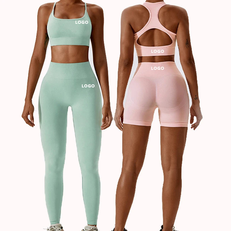 New Fashion  Arrivals Seamless Tenue De Sport Pour Femme Fitness & Yoga Wear High Waist Leggings Gym Fitness Set