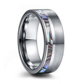 China Wholesale 8MM Silver Color Brushed Matt Surface Polish Inlay Zircon Classic Mens Tungsten Carbide Wedding Band Rings