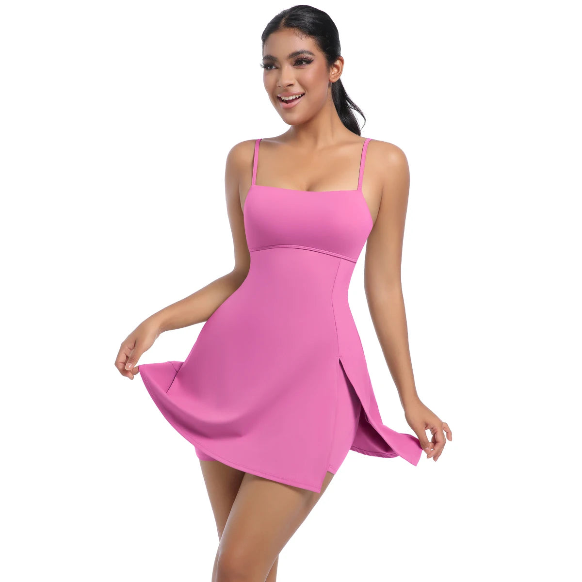 Hot Selling Women Sleeveless Moisture Wicking Tennis Dresses Flared Pleated Golf Jumpsuit Gym Skirts
