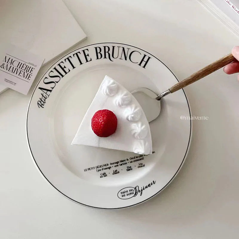 Solhui Korean Ins French Brunch Ceramic Dessert Salad Plate Creative Breakfast Pasta Plate