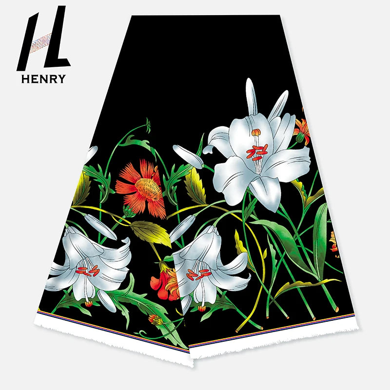 Henry Newest Big Flower Fashion Look Printed Fabrics for Garment Polyester Accept Custom Woman Dress Tops