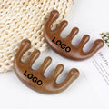 Custom Logo Wooden Comb Scalp Massage Brush Hair Growth Gold Wire Sandalwood Comb Massage Comb Gift for Women Massage Hairbrush