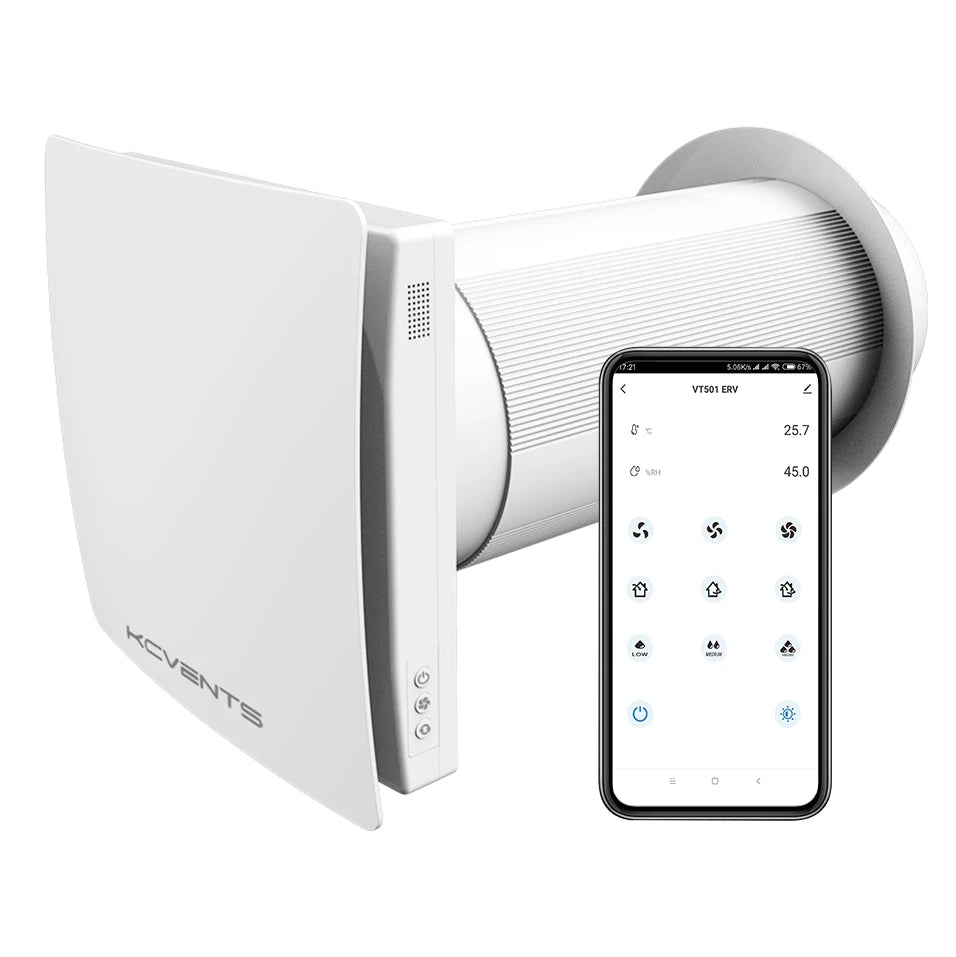 Mobile App Smart Control Recuperator Single Room 90% Heat Recovery Regenerator
