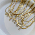 European American 26 Letter Stainless Steel Pendant Necklace Retro Court Style Flat Snake Bone Clavicle Chain Stacked Necklace