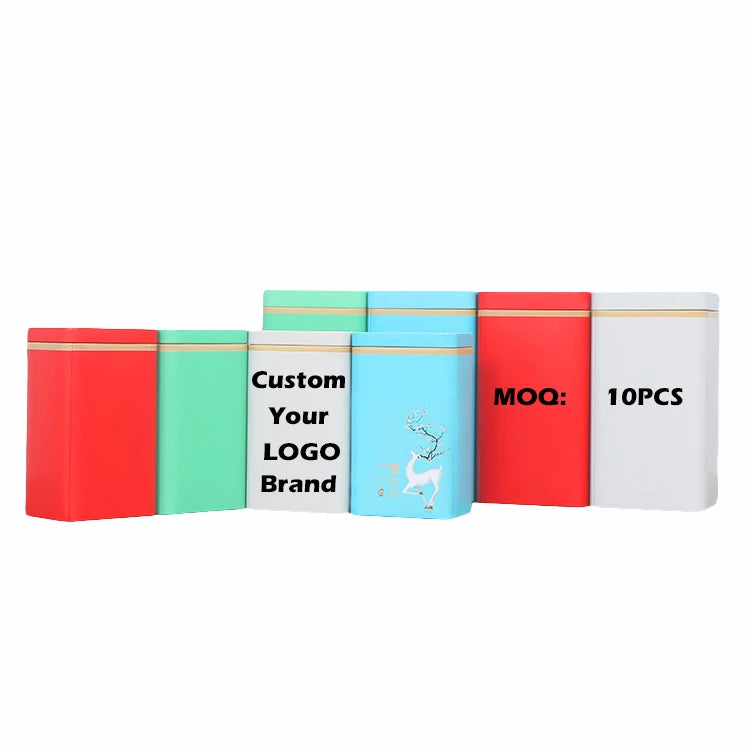 Custom Printed Embossing Small MOQ Square Tinplate Coffee Spice Tea Packaging Gift Tin Metal Can