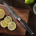 5 Inch Japanese Damascus Steel Kitchen Utility Knife Wooden Handle