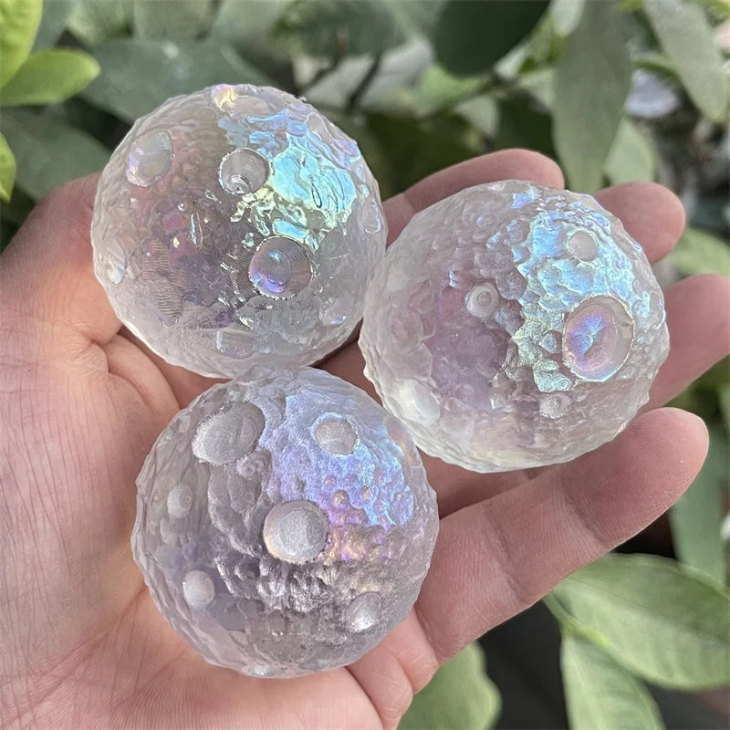 Aura Clear Smelting Quartz Sphere Rainbow Crystal Angel Aura Moon for Sale
