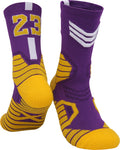 Customized Design Men Women Kids Running Sport Socks Anti-Slip Athletic Breathable Basketball Socks Stripe Crew Socks