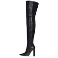 Pu Long Boots Ladies Winter Block Heels Thigh High Boots Handmade Over the Knee Chengdu Wholesale Women High Hills Black Boots