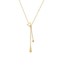 New Style Hollow Star Tassel Women's Summer Double Water Drop Simple Choker Stainless Necklace