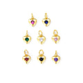 CZ8250 Tiny Minimal Mini 18K Gold Plated Solitaire CZ Cubic Zirconia Micro Pave Heart Charm Pendant for Jewelry Making