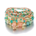 Multi Layer Boho Heart Love Bead Bracelet Jewelry Set Handmade Trendy Gold Heart Charm Beaded Couple Bracelet for Woman
