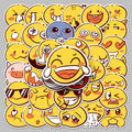 50PCS Factory Wholesale Funny Cartoon Personality Trend the Original Yellow Face Emote Stickers for Glass & Vases