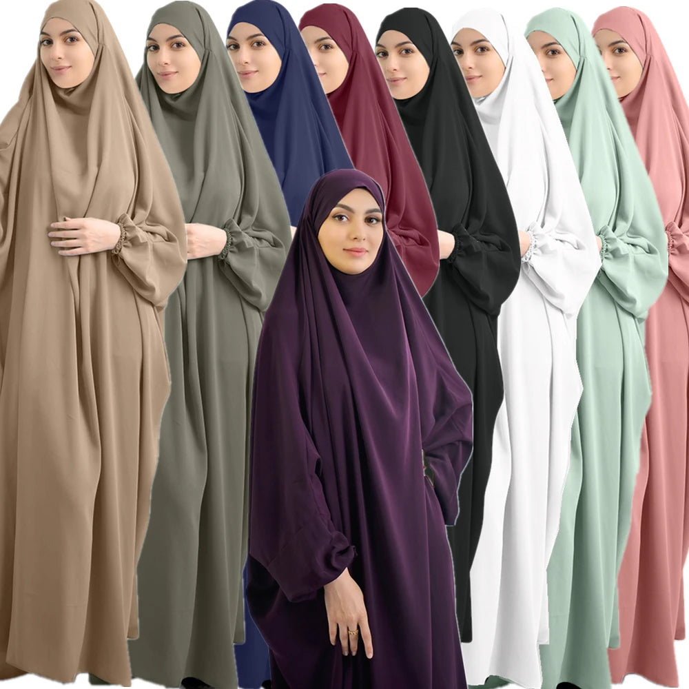 Sharut Latest Muslim Women Prayer Dress With Hijab Dubai Islamic Overhead Long Abaya With Hijab Muslim Ramadan Abaya Jilbab