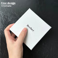Personalized Custom White Textured Paper Jewelry Box With Black Logo