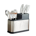 Standing Type Stainless Steel Knife Utensil Holder Organizer Drainer Rack Metal Kitchen Accessory Storage for Drying Home Use