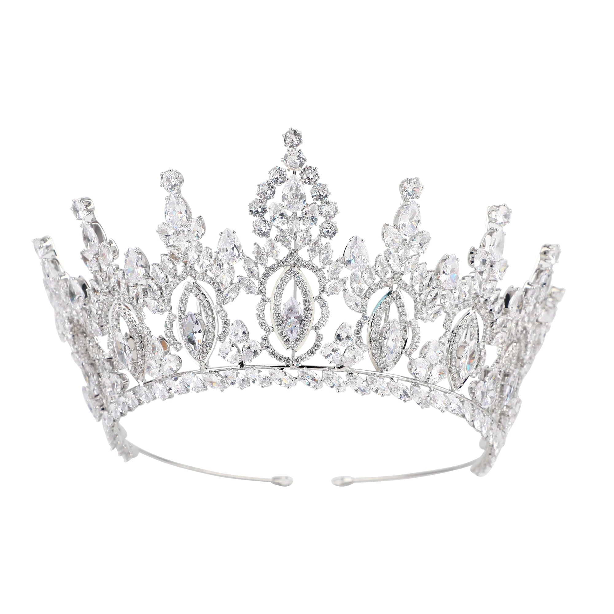 Luxury Wedding Hair Accessories Crown High Quality Platinum Plated Zircon Pageant Crowns Bridal Tiaras