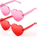 Heart Shape Rimless Sunglasses Transparent Candy Color Frameless Glasses Love Eyewear