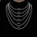 Genuine 925 Sterling Silver Fashion Sparkling Chain Accessories for Woman Different Size Chain Clavicle Necklace