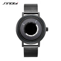 SINOBI Creative Wristwatches Cool Boy Mesh Stainless Steel Band 20MM Strap Stainless Steel Quartz Watches