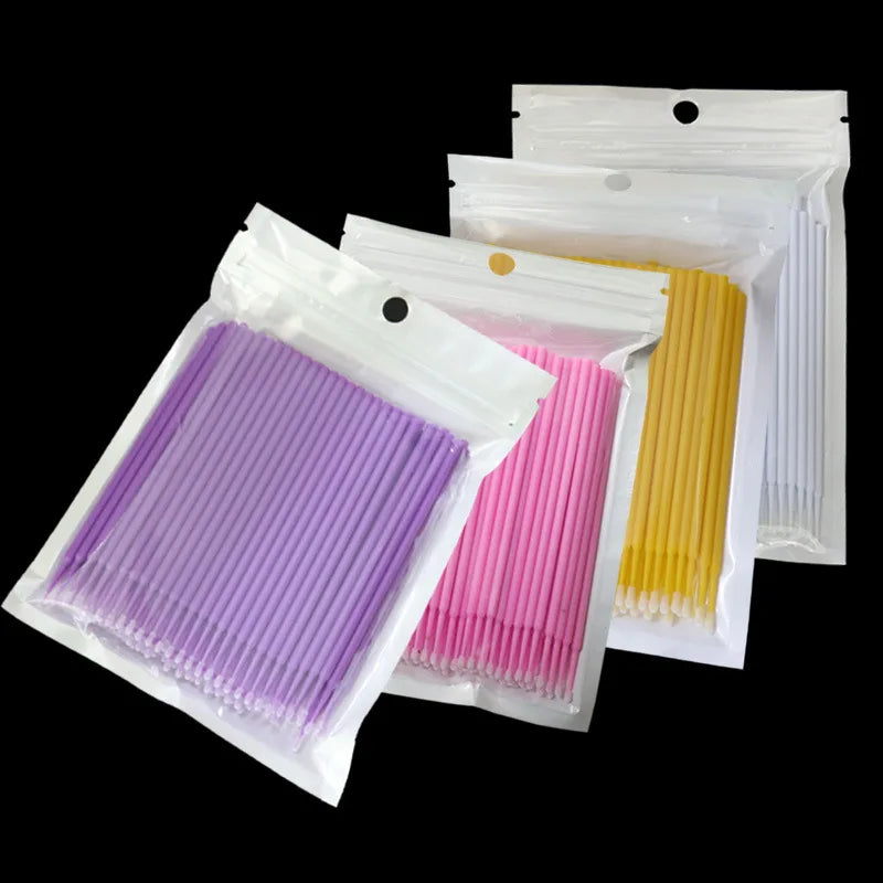 Wholesale ANROLASH 100pcs/Bag Disposable Eyelash Extension Micro Brush Wands High Quality Colorful Lashes Grafting Eyelash Tools
