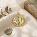 PM34345 Arabic Name Copper Gold Plated Islam Charms Coin Shape Allah Pendant for Women and Men Necklaces Jewelry Making