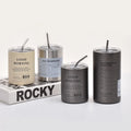 2024 Hot Selling Custom Pattern 304 Stainless Steel Beer Can Shaped Water Bottle with Straw and Lid