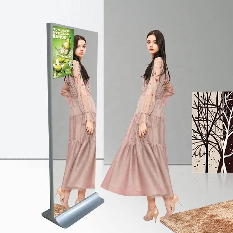 Android 4k LED Magic Mirror Advertising Player Floor Stand Digital Signage & Camera