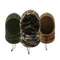Winter Windproof One Hole Checked Plain Common Cagoule Balaclava Neck Warmer Hood Polar Fleece Unisex Adults for Skiing