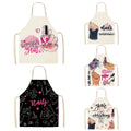 New FlaxNail Polish Lipstick Makeup Pattern Print Aprons Salon Supplies for Nail Artists
