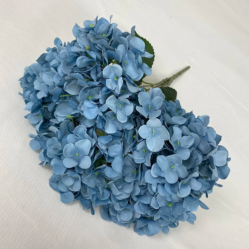 Multicolor- Fog Blue Flores Artificiales 5 Head French Hydrangea for Wedding Decoration