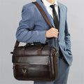MARRANT Men Briefcase Business Office Executive Handbags Genuine Leather 15.6 Inch Laptop Bag Leather Briefcase Men