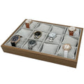 Walnut Veneer Soft Cushion Jewelry Bangles Watch Chains Display Storage Tray Organizer