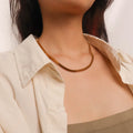Chris April in Stock Fashion Jewelry PVD Gold Plated 316L Stainless Steel Flake Leaf Chain Necklace