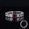 Starsgem Emerald Cut and Cushion Cut Moissanite Stone 14K Solid Gold Wedding Ring