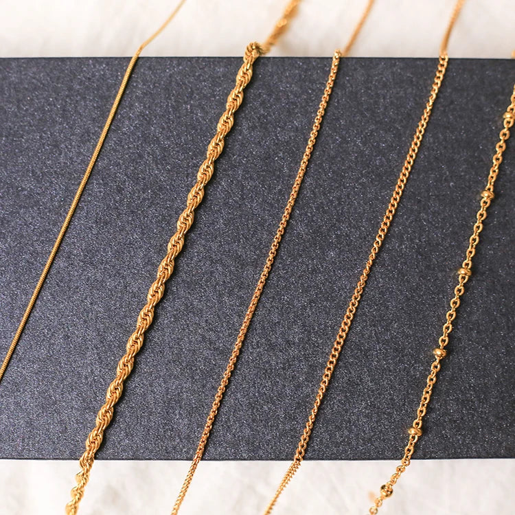 18K Gold PVD Plated Ins Style Custom Fashion Jewelry Accessories Stainless Steel Necklace Chain Link Choker Necklace for Women