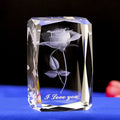 Wholesale Customize Rose Flowers 3d Laser Crystal Wedding Favors