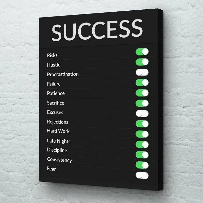 Success Inspirational Quotes Motivational Letter Wall Art Posters Canvas Print Painting