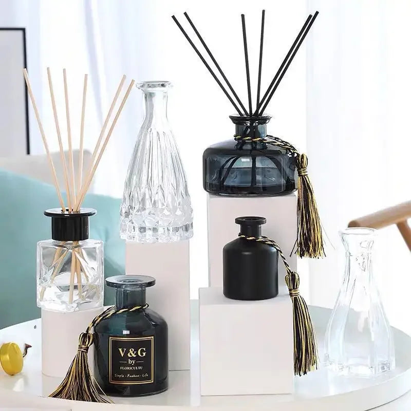 130ml 200ml 250ml Round Glass Diffuser Fragrance Bottle Use With Essential Oils Replacement Diffusers Reed