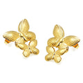 Dainty Plated 18K Gold Stainless Steel Stud Earrings Jewelry Wholesale Customized Unisex Large Small Double Butterfly Gift
