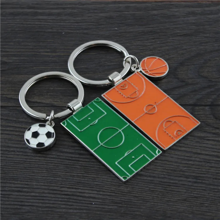 Creative New Football Field Key Chain Football Player Customized Pendant Basketball Court Pendant Fan Souvenir Gift