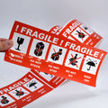 Custom Waterproof Adhesive Vinyl Sticker Express Fragile Warning Shipping Label for Custom Packing
